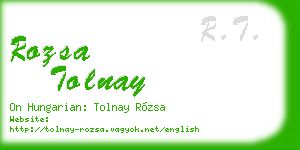 rozsa tolnay business card